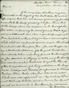 Fig. 3. Matra's letter to Sir Joseph Banks of July 28, 1783. As this letter indicates, Matra was not the only person in the early 1780s to contemplate what advantages Britain might gain from James Cook’s voyages. However, he was the one to give his ideas some coherence, and to make a formal proposal to the British government. By permission of the British Library; British Library shelfmark or manuscript number: Add.33977.f.206.