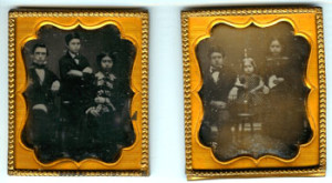 Fig. 4. Daguerreotypes (left to right): Amory, Horace, & Charlotte; John, Sarah, & Julia, c. 1855, from the author’s collection.