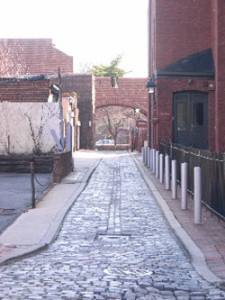 Fig. 1. Allen purchased as much property around Bethel Church as he could, including a strip of land the width of a fence just north of the modern-day church. That strip of land would have been along the alley that appears in the left of this image. Courtesy of the author.