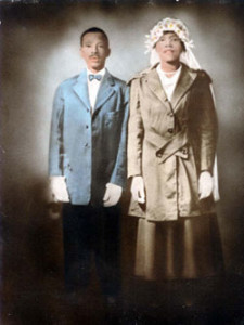 Fig. 1. Wedding photograph of Paul Shields and Cora Irene Sydnor, February 24, 1918. Mecklenburg County, Virginia. Courtesy of the author. Image digitalized by Glenn E. Reyes..