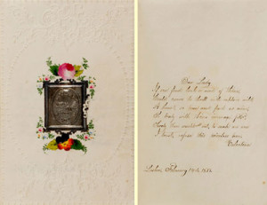 Fig. 3. An example of a valentine, front and interior written verse, 1851, taken from the Valentine Manuscript Collection, 1825-1863. Courtesy of the American Antiquarian Society, Worcester, Massachusetts.