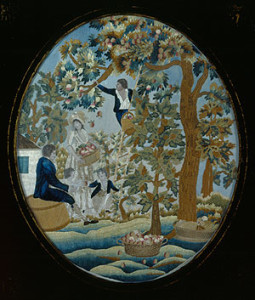 Fig. 5. "Autumn," embroidery by Sally Phelps. Courtesy of the Collection of the Litchfield Historical Society, Litchfield, Connecticut.