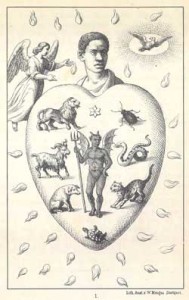 Fig. 4. "Heart ruled by the seven deadly sins," from Man's Heart, Reverend David Asante, trans., printed for the Basel Missionary Society (Basel, 1874). Courtesy of Mission 21 Archives, Basel.