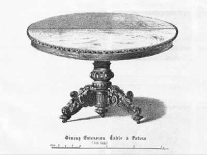 Dining extension table, from The Cabinet Maker’s Album of Furniture (Philadelphia, 1868). Courtesy of the American Antiquarian Society. 