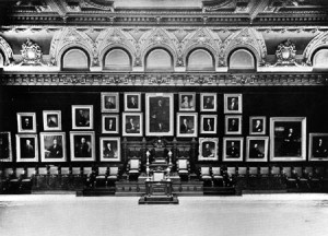 Fig. 1. James Barnes Baker, "Great Hall of the Chamber of Commerce, 1924." Photograph from Catalogue of Portraits of the Chamber of Commerce of the State of New York, with Foreward, Biographical Sketches and List of Artists, published by the Chamber of Commerce of the State of New York (New York, 1924).