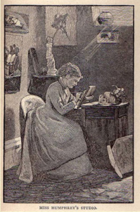 Fig. 3. Artist unknown, "Miss Humphrey’s Studio." From S. W. G. Benjamin, Our American Artists, second series (Boston, 1881). Author’s collection.