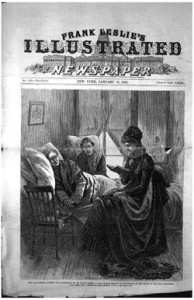 Fig. 6. "The last subject accepted for illustration by Mr. Frank Leslie—A Lady Visitor Reading to the Inmates of the House of the Holy Comforter, New York City—Drawn by Miss Georgie Davis." From Frank Leslie’s Illustrated Newspaper (January 31, 1880). Courtesy of Rutgers University. (Click image to enlarge.)