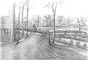 Fig. 1. H. J. Lewis, "Mound at Walnut Lake Station (Desha County, Arkansas)," November 1882. MS 2400, (Box 1), National Anthropological Archives of the Smithsonian Institution. Courtesy of the Smithsonian Institution.