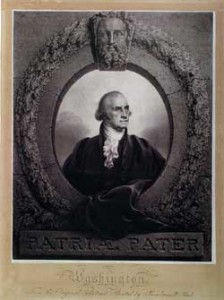Portrait of George Washington, lithograph by Rembrandt Peale, 1827. Lithograph on Chine collé. Courtesy of the Worcester Art Museum, Worcester, Massachusetts, the Charles E. Goodspeed Collection, Museum Purchase.