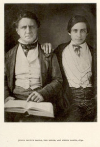 "Junius Brutus Booth, The Elder, and Edwin Booth" (1850), after a daguerreotype. Frontispiece from Edwin Booth, Edwin Booth: Recollections by His Daughter, Edwina Booth Grossmann (New York, 1894). Courtesy of the American Antiquarian Society, Worcester, Massachusetts.