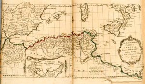 Fig. 1 The Carthaginian Empire in Africa, drawn by Jean Baptiste Bourguignon d'Anville, geographer (1738). From Jean Baptiste Bourguignon d'Anville, Twelve Maps of Antient Geography Drawn by Sieur Danville…and Designed for the Explanation of Mr. Rollin's Antient History (London, 1750): plate III. Courtesy of the American Antiquarian Society, Worcester, Massachusetts.