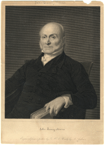 "John Quincy Adams," portrait print from a picture by G. P. A. Healy, engraved by R. Andrews (1848). Courtesy of the American Portrait Print Collection at the American Antiquarian Society, Worcester, Massachusetts.