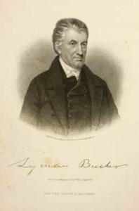 Fig. 1. Lyman Beecher, As at his removal to the West…Aged 58. Engraved by W. G. Jackman, New York from a painting by Beard. Frontispiece portrait, Autobiography, Correspondence, etc. of Lyman Beecher, D.D., Vol. I, Charles Beecher, ed., New York, 1865. Courtesy of the American Antiquarian Society, Worcester, Massachusetts.