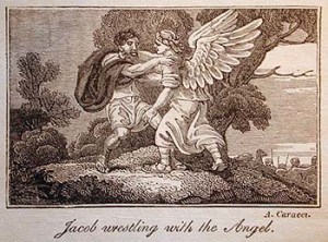 "Jacob Wrestling with the Angel." From The Holy Bible, Containing the Old and New Testament: Translated out of the Original Tongues, and with the Former Translations Diligently Compared and Revised (Hartford, 1818). Image courtesy the AAS.