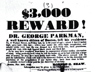 One of the thousands of posters circulated by the Parkman family.