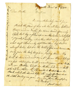 Jacob Fowler's letter to his brother-in-law Samson Occom, December 17, 1772. Courtesy of the Connecticut Historical Society, Hartford, Connecticut. 