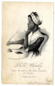 Portrait of Phillis Wheatley, lithograph by Pendleton, frontispiece from Memoir and Poems of Phillis Wheatley, a Native African and a Slave (Boston, 1834). Courtesy of the American Antiquarian Society, Worcester, Massachusetts. 