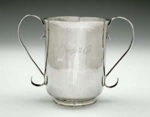 Silver beaker by John Dixwell, 4 5/8 in. x 2 3/8 in. (c. 1715), Henry Needham Flynt Silver and Metalware Collection. Courtesy of Historic Deerfield, Massachusetts.