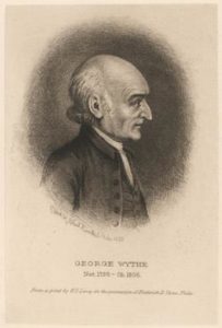 George Wythe. Engraving by Albert Rosenthal, 1838; from a print by W. S. Leney. Courtesy of the Massachusetts Historical Society, Boston, Massachusetts.