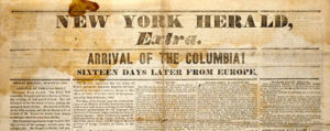 Fig. 4. "Extra Edition," from the New York Herald, Friday morning, August 20, 1841, New York. Courtesy of the American Antiquarian Society, Worcester, Massachusetts.