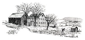 10. "Hallowell Poor Farm," illustration by Paul Plummer, date unknown. Reproduction courtesy of Mary Plummer.