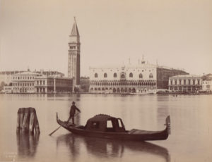 Figure 2. Unknown photographer, Venezia, Il Molo (view of the Piazzetta from San Giorgio Maggiore), late 19th century. Albumen print, 9 ½ x 7 3/8 in. Collection of the author.