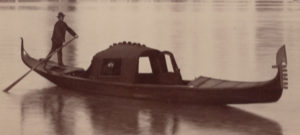 Figure 4. Detail of the gondola in figure 2. Note the lack of ornamental carving on the bow of the gondola.