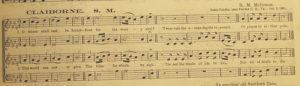8. The hymn tune Claiborne, composed by McIntosh during his service in the Confederate forces in 1861. Photograph courtesy of the author. 