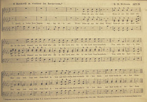 9. The anthem "I heard a voice in heaven," composed by McIntosh for the funeral of General Thomas Jonathan "Stonewall" Jackson in 1863. Photograph courtesy of the author. 