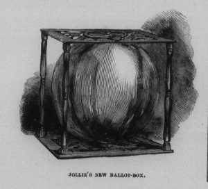 6. “The New Ballot-Box: Jollie’s New Ballot-Box,” Frank Leslie’s Illustrated Newspaper IV, no. 100 (October 31, 1857), 349. Courtesy of the American Antiquarian Society, Worcester, Massachusetts. 