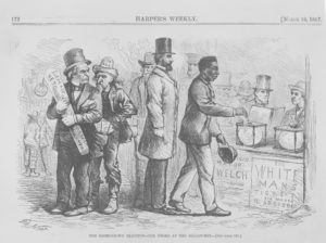 9. Thomas Nast, “The Georgetown Election—The Negro at the Ballot-Box,” Harper’s Weekly XI, no. 533 (March 16, 1867), 172. The Library of Congress Prints and Photographs Division. 