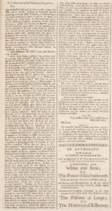 Ben Franklin’s “Historicus” essay, dated 23 March, was printed on page three of the March 25, 1790, Federal Gazette, and Philadelphia Evening Post published by Andrew Brown in Philadelphia. Courtesy of the American Antiquarian Society, Worcester, Massachusetts.