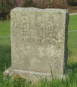 9. Juliet Lemon's tombstone, Bethel United Methodist Church Cemetery, Gala, Virginia. Photograph courtesy of Dwight Pitcaithley.