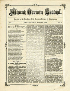 2. Copy of the Mount Vernon Record displayed in the encyclopedia entry on Edward Everett. Courtesy of the Mount Vernon Ladies' Association, Mount Vernon, Virginia. Click image to enlarge in a new window.